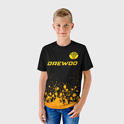 Футболка детская Daewoo - gold gradient: символ сверху, цвет: 3D-принт — фото 2