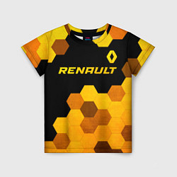 Футболка детская Renault - gold gradient: символ сверху, цвет: 3D-принт