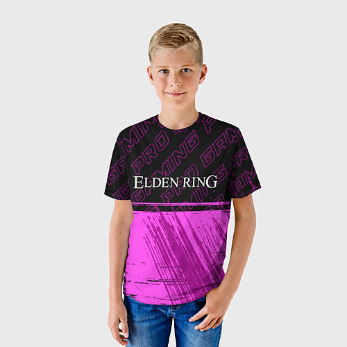 Детская футболка Elden Ring pro gaming: символ сверху / 3D-принт – фото 3