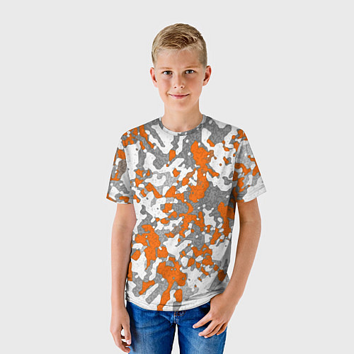 Детская футболка Абстракция серо-оранжевый / 3D-принт – фото 3