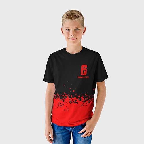 Детская футболка Rainbow Six красные краски / 3D-принт – фото 3