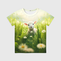 Футболка детская Овечка в траве, цвет: 3D-принт