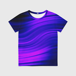 Футболка детская Волнистый абстрактный узор в синих и малиновых тон, цвет: 3D-принт