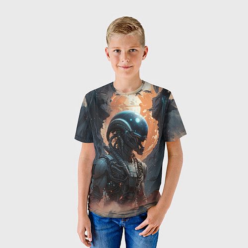 Детская футболка Ксеноморф в скафандре / 3D-принт – фото 3