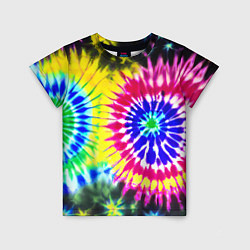 Футболка детская Colorful floral composition - tie-dye, цвет: 3D-принт