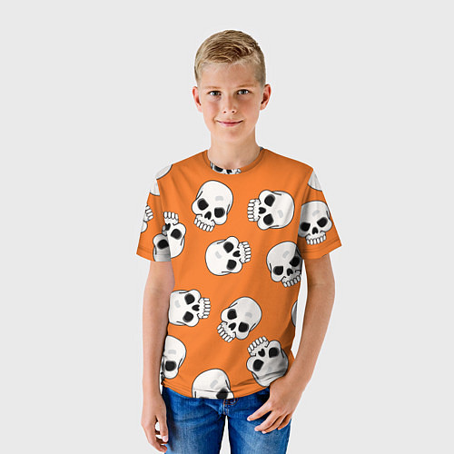 Детская футболка Черепки для хэллоуина / 3D-принт – фото 3