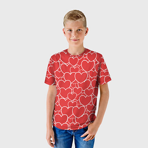 Детская футболка Сердечки любви / 3D-принт – фото 3