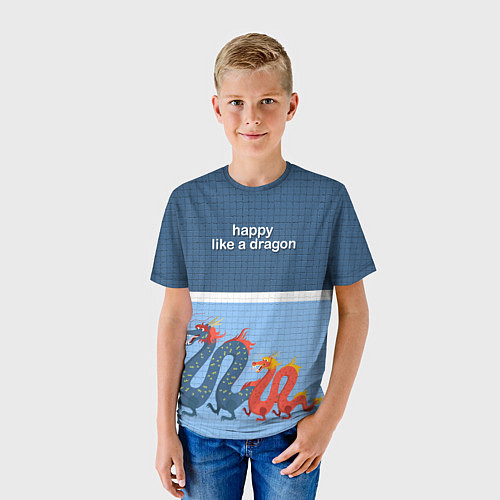 Детская футболка Счастливые драконы / 3D-принт – фото 3