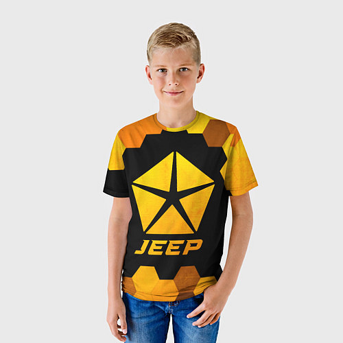 Детская футболка Jeep - gold gradient / 3D-принт – фото 3