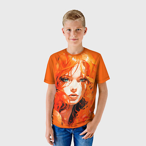 Детская футболка Огненная красотка / 3D-принт – фото 3