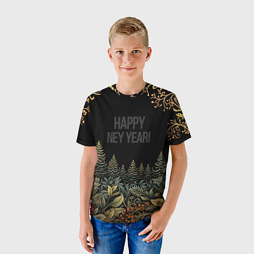 Детская футболка Happy new year black style / 3D-принт – фото 3