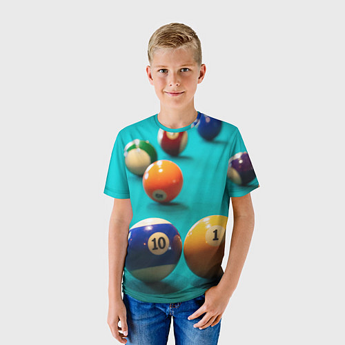 Детская футболка Бильярдные шары / 3D-принт – фото 3