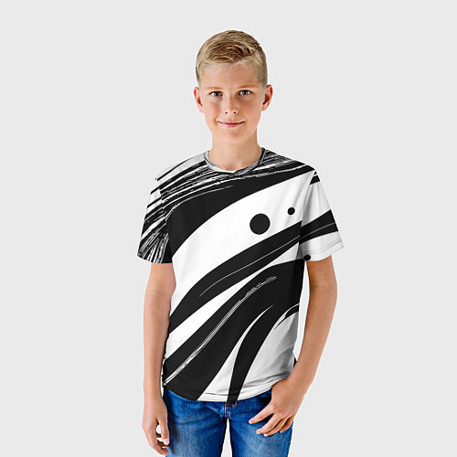 Детская футболка Abstract black and white composition / 3D-принт – фото 3