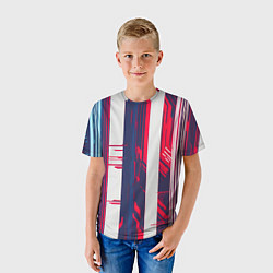 Футболка детская Киберпанк глитч синий и красный, цвет: 3D-принт — фото 2