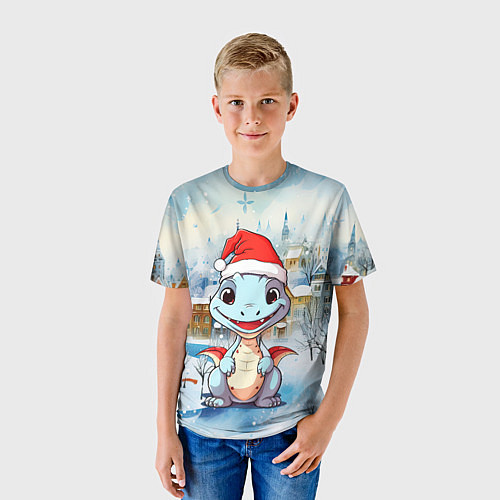 Детская футболка Новогодний дракон 2024 / 3D-принт – фото 3