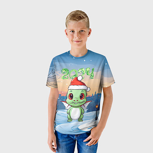 Детская футболка Год дракона 2024 / 3D-принт – фото 3