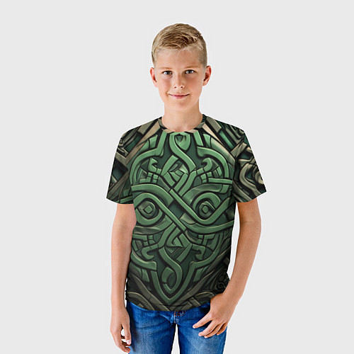 Детская футболка Симметричный узор в ирландском стиле / 3D-принт – фото 3