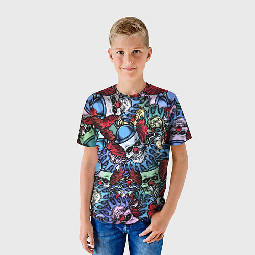 Детская футболка Череп клоун паттерн / 3D-принт – фото 3