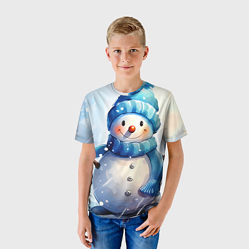 Детская футболка Большой снеговик / 3D-принт – фото 3