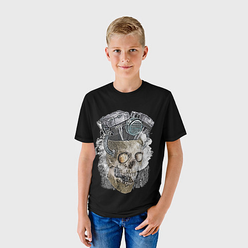 Детская футболка Skull engine / 3D-принт – фото 3