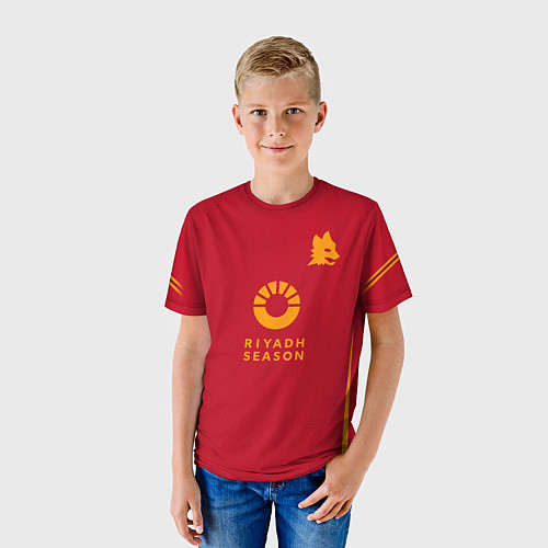 Детская футболка Тотти ФК Рома форма 23-24 домашняя / 3D-принт – фото 3