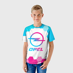 Футболка детская Opel neon gradient style, цвет: 3D-принт — фото 2