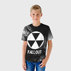 Футболка детская Fallout glitch на темном фоне, цвет: 3D-принт — фото 2