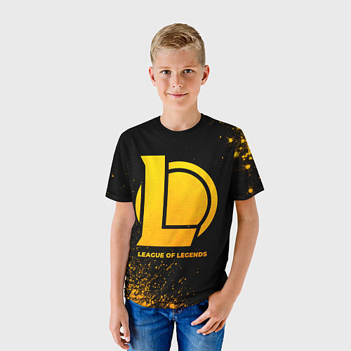 Детская футболка League of Legends - gold gradient / 3D-принт – фото 3