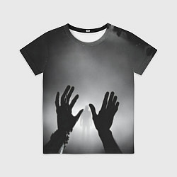 Футболка детская Руки зомби и силуэт в тумане, цвет: 3D-принт
