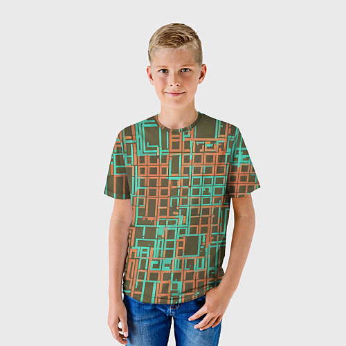Детская футболка Разноцветные толстые линии / 3D-принт – фото 3