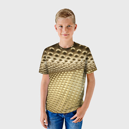 Детская футболка Золотая сетка абстракция / 3D-принт – фото 3
