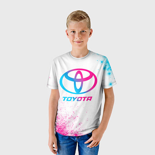 Детская футболка Toyota neon gradient style / 3D-принт – фото 3