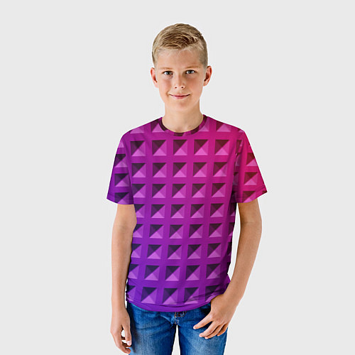 Детская футболка Пластиковые объемные квадраты / 3D-принт – фото 3