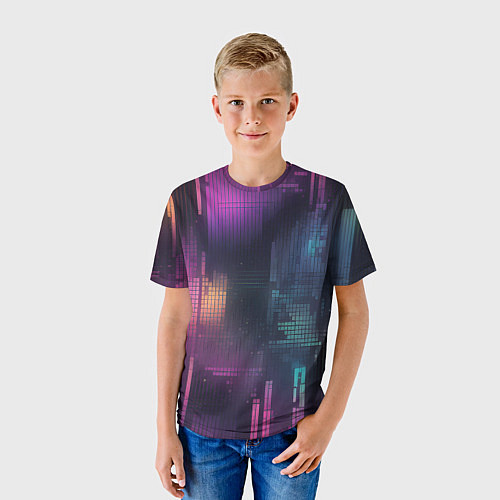 Детская футболка Цветные пиксели retro / 3D-принт – фото 3