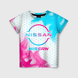 Футболка детская Nissan neon gradient style, цвет: 3D-принт