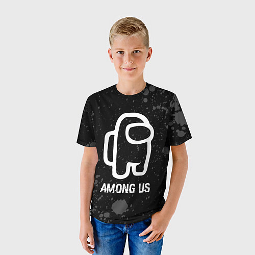 Детская футболка Among Us glitch на темном фоне / 3D-принт – фото 3