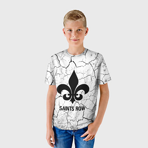 Детская футболка Saints Row glitch на светлом фоне / 3D-принт – фото 3