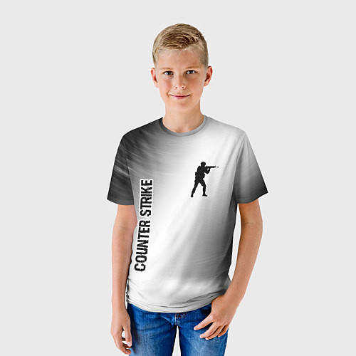 Детская футболка Counter Strike glitch на светлом фоне вертикально / 3D-принт – фото 3