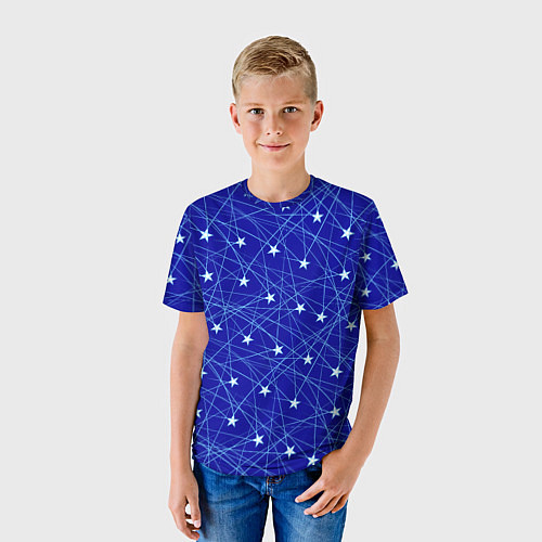 Детская футболка Звездопад на синем / 3D-принт – фото 3