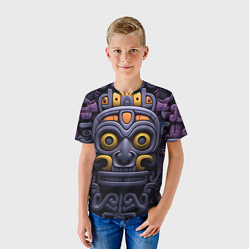 Детская футболка Орнамент в стиле ацтеков / 3D-принт – фото 3