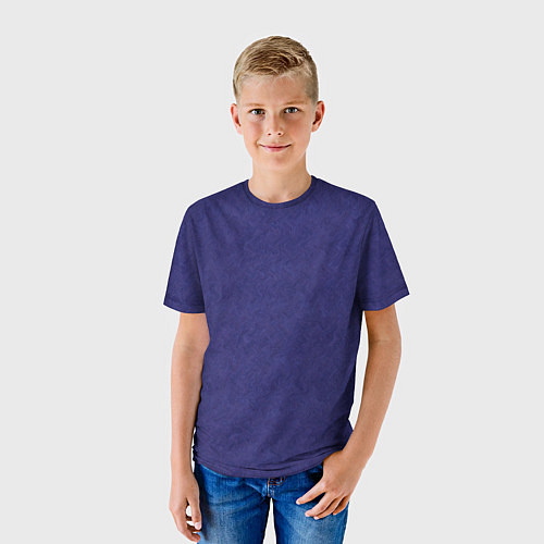 Детская футболка Фиолетовая текстура волнистый мех / 3D-принт – фото 3