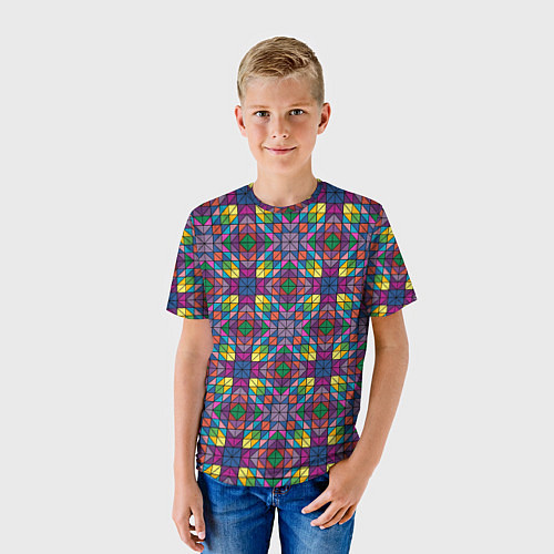 Детская футболка Стеклянная мозаика / 3D-принт – фото 3