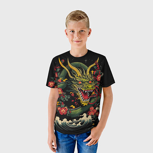 Детская футболка Зеленый дракон / 3D-принт – фото 3