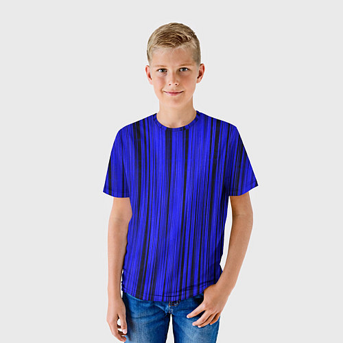 Детская футболка Абстрактные полосы ультрамарин / 3D-принт – фото 3
