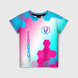 Футболка детская Changan neon gradient style вертикально, цвет: 3D-принт