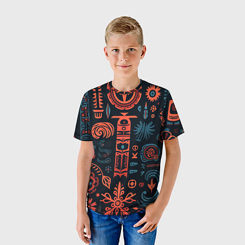 Детская футболка Абстрактный паттерн в славянской стилистике / 3D-принт – фото 3