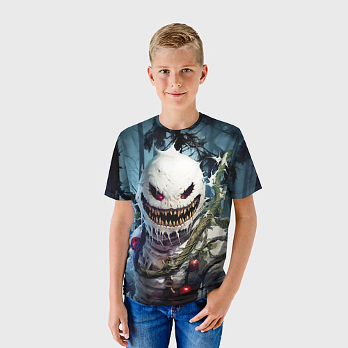 Детская футболка Монстр снеговик / 3D-принт – фото 3