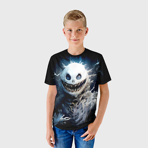 Детская футболка Монстр - снеговик / 3D-принт – фото 3