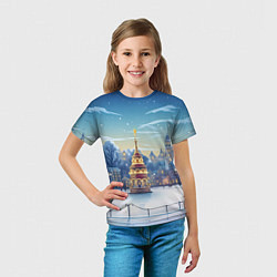 Футболка детская Новогодняя погода, цвет: 3D-принт — фото 2