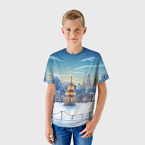 Детская футболка Новогодняя погода / 3D-принт – фото 3